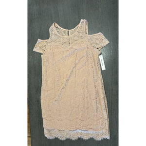 NWT Monteau Women's Pink Lace Lined Summer Dress Size XL